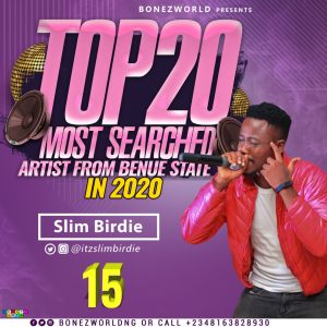 Top 20 Most searched artist from Benue state in 2020