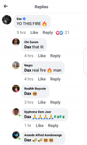 World famous rapper Dax replied and appreciates DJ Dyphrenz from Benue
