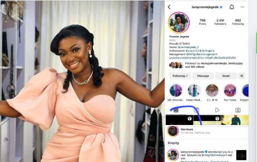 Nollywood Actress Yvonne Jegede reposted Bank Alat's hit song titled "Soap" featuring Magnito