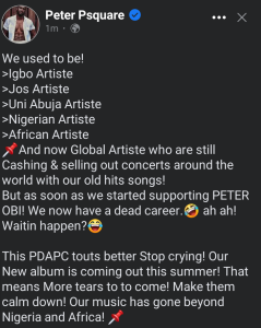 <p>
  <img src="Peter Psquare for Peter Obi.jpg" alt="">
  <strong>Peter Psquare for Peter Obi, Announces New album to drop soon:</strong> ...
</p>
