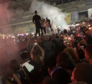 Moments an overzealous Davido fan was dragged pants down on stage at a Timeless event